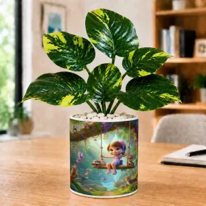 Artificial Tree Ceramic Photo Pot With White Stones 3x4 Inch (F166125) Artificial Tree Ceramic Photo Pot With White Stones 3x4 Inch (F166125)