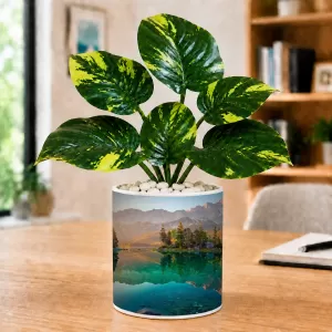 Artificial Tree Ceramic Photo Pot With White Stones 3x4 Inch (F166129) Artificial Tree Ceramic Photo Pot With White Stones 3x4 Inch (F166129)