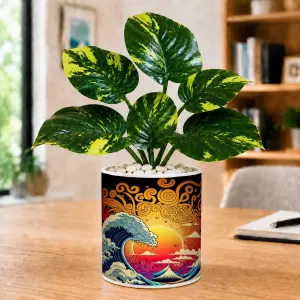 Artificial Tree Ceramic Photo Pot With White Stones 3x4 Inch (F166132) Artificial Tree Ceramic Photo Pot With White Stones 3x4 Inch (F166132)