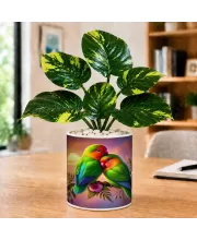 Artificial Tree Ceramic Photo Pot With White Stones 3x4 Inch (F166136)