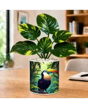 Artificial Tree Ceramic Photo Pot With White Stones 3x4 Inch (F166142)