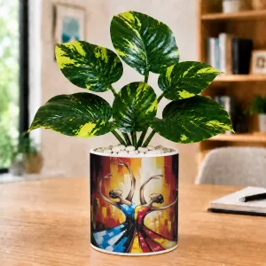 Artificial Tree Ceramic Photo Pot With White Stones 3x4 Inch (F166143) Artificial Tree Ceramic Photo Pot With White Stones 3x4 Inch (F166143)