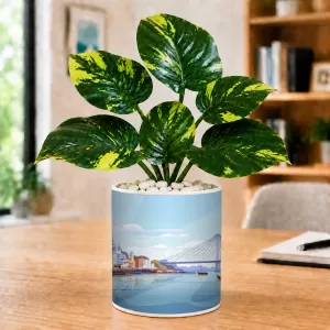 Artificial Tree Ceramic Photo Pot With White Stones 3x4 Inch (F166151) Artificial Tree Ceramic Photo Pot With White Stones 3x4 Inch (F166151)