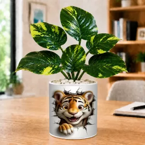 Artificial Tree Ceramic Photo Pot With White Stones 3x4 Inch (F166154) Artificial Tree Ceramic Photo Pot With White Stones 3x4 Inch (F166154)