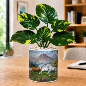 Artificial Tree Ceramic Photo Pot With White Stones 3x4 Inch (F166156) Artificial Tree Ceramic Photo Pot With White Stones 3x4 Inch (F166156)
