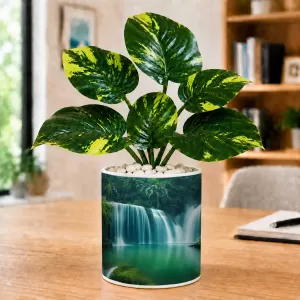 Artificial Tree Ceramic Photo Pot With White Stones 3x4 Inch (F166160) Artificial Tree Ceramic Photo Pot With White Stones 3x4 Inch (F166160)