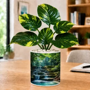 Artificial Tree Ceramic Photo Pot With White Stones 3x4 Inch (F166164) Artificial Tree Ceramic Photo Pot With White Stones 3x4 Inch (F166164)
