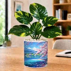 Artificial Tree Ceramic Photo Pot With White Stones 3x4 Inch (F166169) Artificial Tree Ceramic Photo Pot With White Stones 3x4 Inch (F166169)