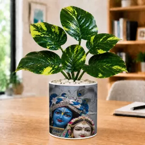 Artificial Tree Ceramic Photo Pot With White Stones 3x4 Inch (F166172) Artificial Tree Ceramic Photo Pot With White Stones 3x4 Inch (F166172)
