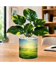 Artificial Tree Ceramic Photo Pot With White Stones 3x4 Inch (F166173)