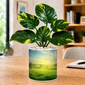 Artificial Tree Ceramic Photo Pot With White Stones 3x4 Inch (F166173) Artificial Tree Ceramic Photo Pot With White Stones 3x4 Inch (F166173)