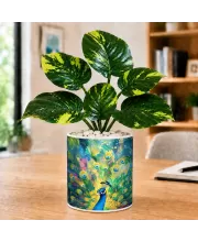 Artificial Tree Ceramic Photo Pot With White Stones 3x4 Inch (F166176)