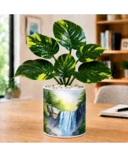 Artificial Tree Ceramic Photo Pot With White Stones 3x4 Inch (F166177)