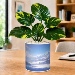 Artificial Tree Ceramic Photo Pot With White Stones 3x4 Inch (F166178) Artificial Tree Ceramic Photo Pot With White Stones 3x4 Inch (F166178)
