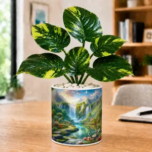 Artificial Tree Ceramic Photo Pot With White Stones 3x4 Inch (F166180) Artificial Tree Ceramic Photo Pot With White Stones 3x4 Inch (F166180)