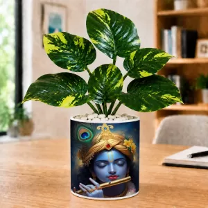 Artificial Tree Ceramic Photo Pot With White Stones 3x4 Inch (F166182) Artificial Tree Ceramic Photo Pot With White Stones 3x4 Inch (F166182)