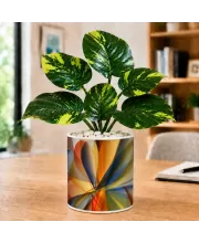 Artificial Tree Ceramic Photo Pot With White Stones 3x4 Inch (F166186)