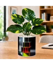 Artificial Tree Ceramic Photo Pot With White Stones 3x4 Inch (F166188)