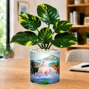 Artificial Tree Ceramic Photo Pot With White Stones 3x4 Inch (F166190) Artificial Tree Ceramic Photo Pot With White Stones 3x4 Inch (F166190)
