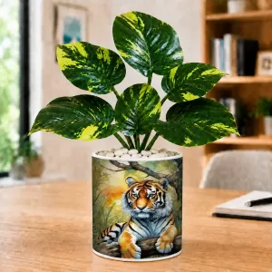 Artificial Tree Ceramic Photo Pot With White Stones 3x4 Inch (F166193) Artificial Tree Ceramic Photo Pot With White Stones 3x4 Inch (F166193)
