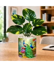 Artificial Tree Ceramic Photo Pot With White Stones 3x4 Inch (F166201)