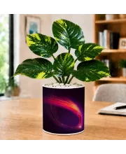 Artificial Tree Ceramic Photo Pot With White Stones 3x4 Inch (F166203)