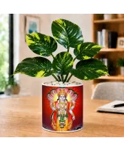 Artificial Tree Ceramic Photo Pot With White Stones 3x4 Inch (F166206)