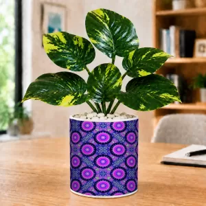 Artificial Tree Ceramic Photo Pot With White Stones 3x4 Inch (F166207)