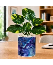 Artificial Tree Ceramic Photo Pot With White Stones 3x4 Inch (F166215)