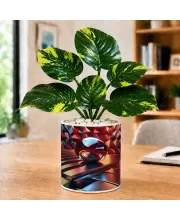 Artificial Tree Ceramic Photo Pot With White Stones 3x4 Inch (F166224)