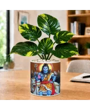 Artificial Tree Ceramic Photo Pot With White Stones 3x4 Inch (F166228)