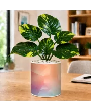 Artificial Tree Ceramic Photo Pot With White Stones 3x4 Inch (F166246)