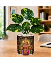 Artificial Tree Ceramic Photo Pot With White Stones 3x4 Inch (F166253)