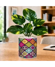 Artificial Tree Ceramic Photo Pot With White Stones 3x4 Inch (F166258)