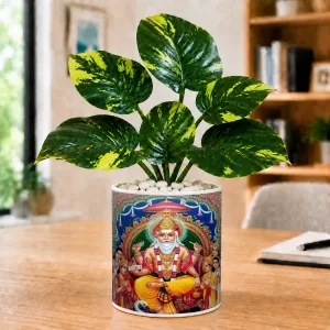 Artificial Tree Ceramic Photo Pot With White Stones 3x4 Inch (F166266) Artificial Tree Ceramic Photo Pot With White Stones 3x4 Inch (F166266)