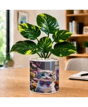 Artificial Tree Ceramic Photo Pot With White Stones 3x4 Inch (F166267)