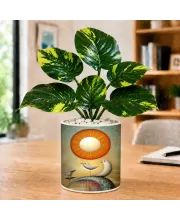 Artificial Tree Ceramic Photo Pot With White Stones 3x4 Inch (F166278)