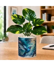 Artificial Tree Ceramic Photo Pot With White Stones 3x4 Inch (F166280)