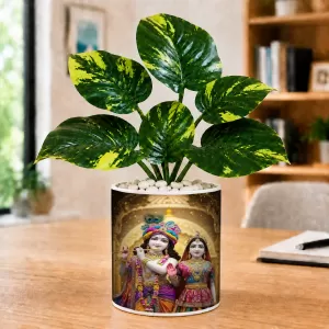 Artificial Tree Ceramic Photo Pot With White Stones 3x4 Inch (F166293) Artificial Tree Ceramic Photo Pot With White Stones 3x4 Inch (F166293)