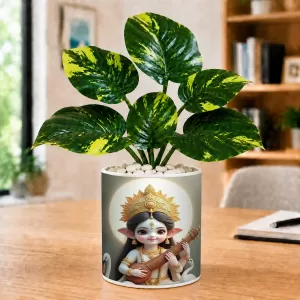 Artificial Tree Ceramic Photo Pot With White Stones 3x4 Inch (F166295) Artificial Tree Ceramic Photo Pot With White Stones 3x4 Inch (F166295)