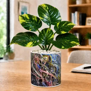 Artificial Tree Ceramic Photo Pot With White Stones 3x4 Inch (F166301) Artificial Tree Ceramic Photo Pot With White Stones 3x4 Inch (F166301)