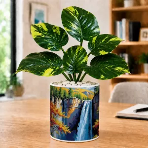 Artificial Tree Ceramic Photo Pot With White Stones 3x4 Inch (F166306) Artificial Tree Ceramic Photo Pot With White Stones 3x4 Inch (F166306)