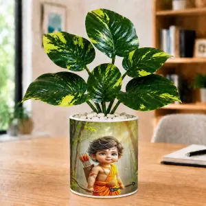 Artificial Tree Ceramic Photo Pot With White Stones 3x4 Inch (F166307) Artificial Tree Ceramic Photo Pot With White Stones 3x4 Inch (F166307)