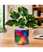 Artificial Tree Ceramic Photo Pot With White Stones 3x4 Inch (F166309)