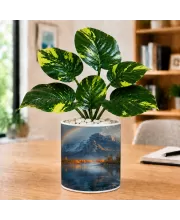 Artificial Tree Ceramic Photo Pot With White Stones 3x4 Inch (F166310)
