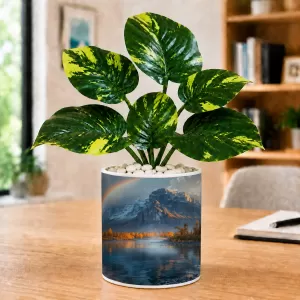 Artificial Tree Ceramic Photo Pot With White Stones 3x4 Inch (F166310) Artificial Tree Ceramic Photo Pot With White Stones 3x4 Inch (F166310)
