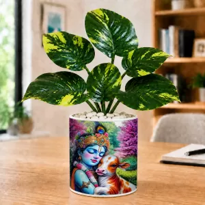 Artificial Tree Ceramic Photo Pot With White Stones 3x4 Inch (F166311) Artificial Tree Ceramic Photo Pot With White Stones 3x4 Inch (F166311)