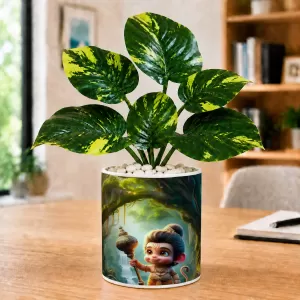 Artificial Tree Ceramic Photo Pot With White Stones 3x4 Inch (F166317) Artificial Tree Ceramic Photo Pot With White Stones 3x4 Inch (F166317)
