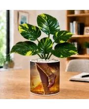 Artificial Tree Ceramic Photo Pot With White Stones 3x4 Inch (F166319)