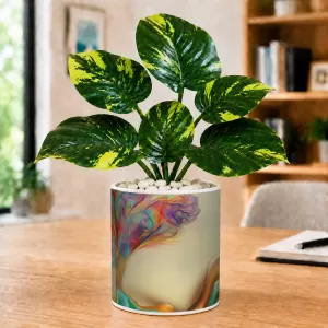 Artificial Tree Ceramic Photo Pot With White Stones 3x4 Inch (F166325) Artificial Tree Ceramic Photo Pot With White Stones 3x4 Inch (F166325)